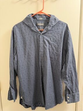 Michael Bastian Blue Hooded Button-Down Shirt